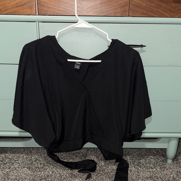 SHEIN Tops - SHEIN Black Wrap Blouse